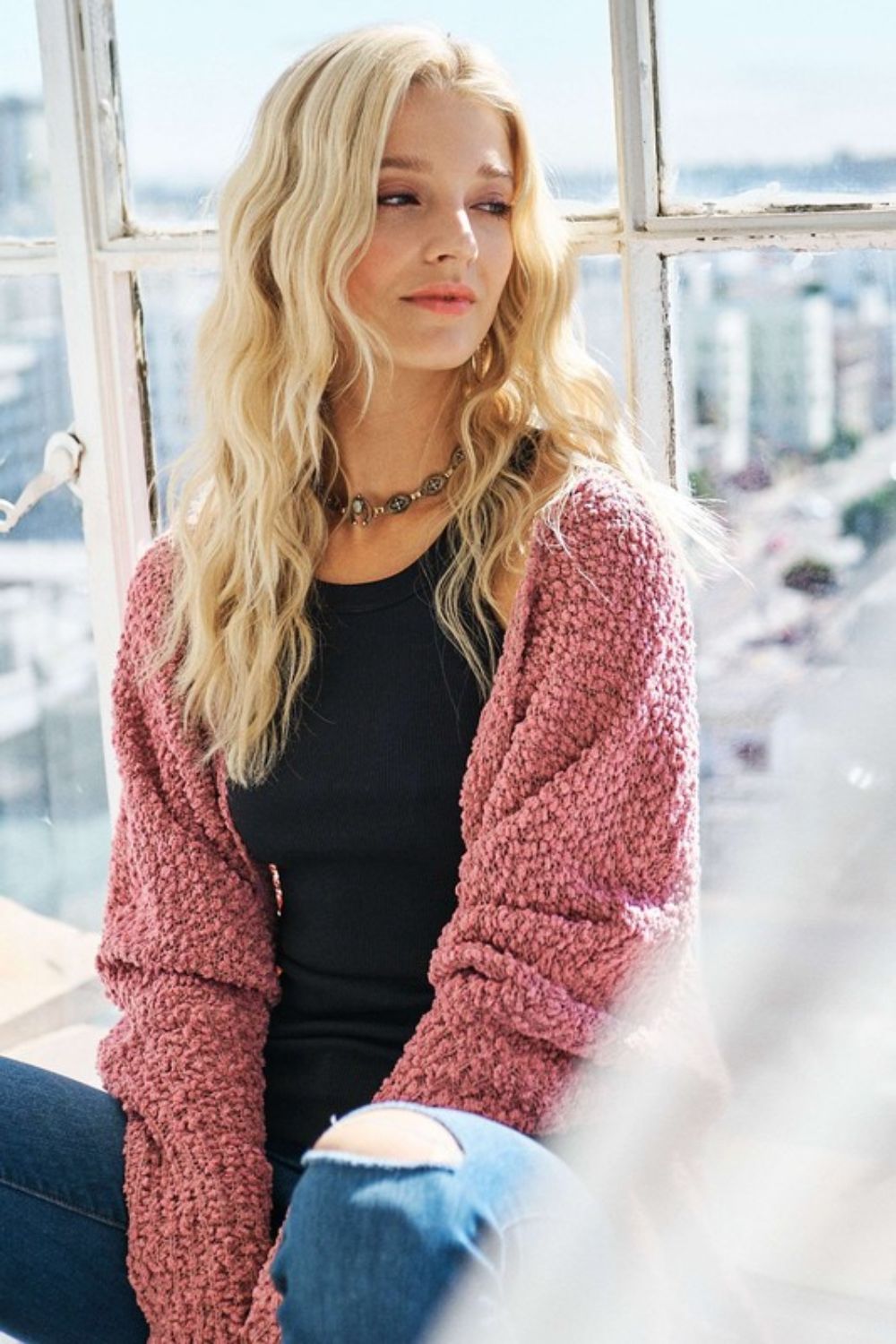 ADORA Popcorn Knit Cardigan