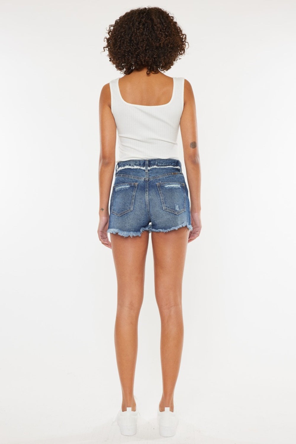 Kancan Distressed Button Fly Denim Shorts | Shop Webbi