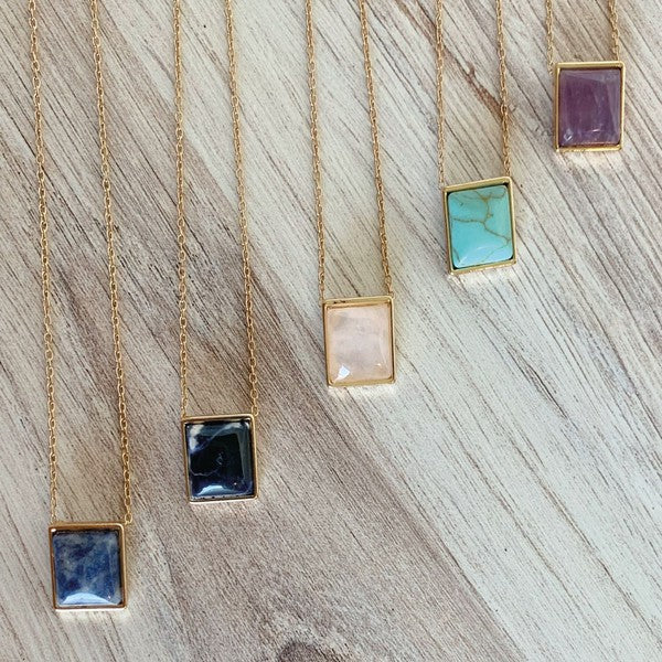 Square Drop Necklace | Shop Webbi