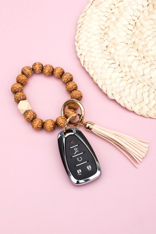 Leopard Beaded Key Ring | Shop Webbi