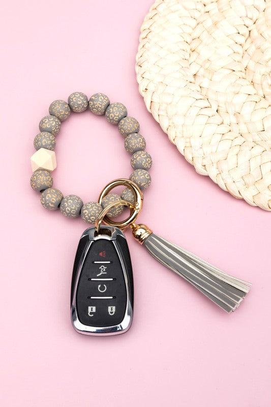 Leopard Beaded Key Ring | Shop Webbi