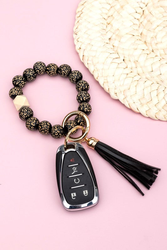 Leopard Beaded Key Ring | Shop Webbi