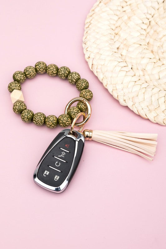 Leopard Beaded Key Ring | Shop Webbi