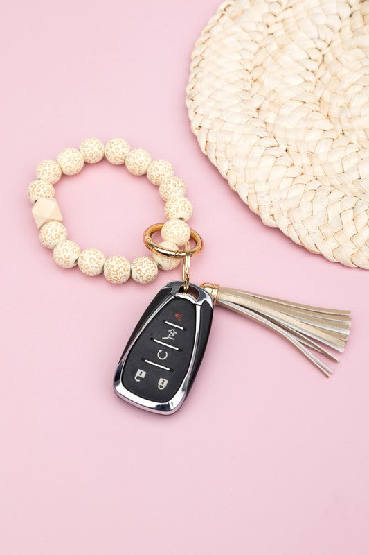 Leopard Beaded Key Ring | Shop Webbi