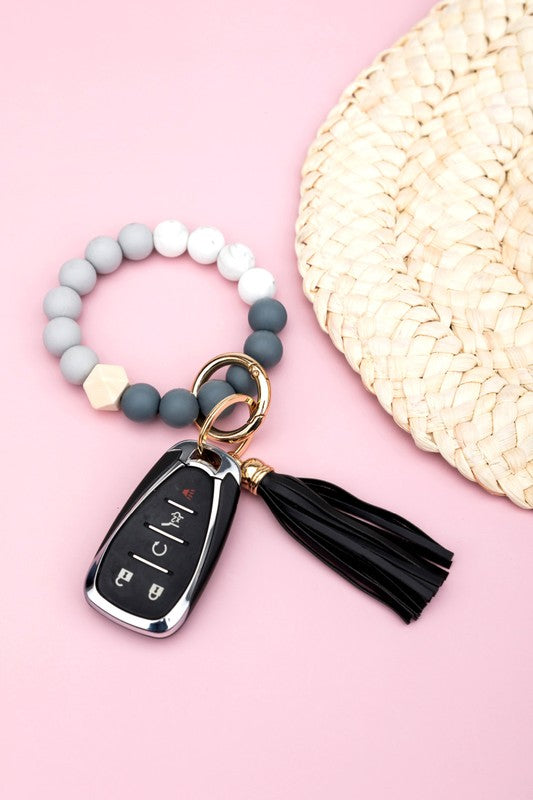Silicone Color Block Key Ring Bracelet | Shop Webbi