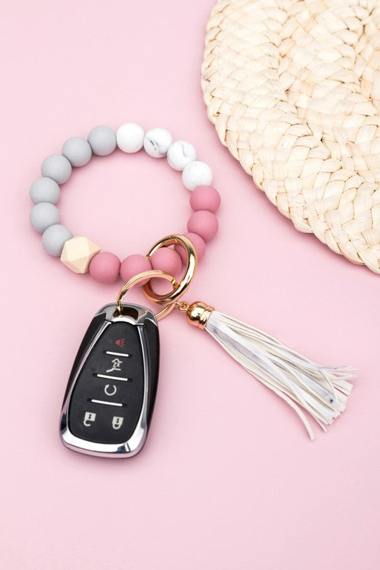 Silicone Color Block Key Ring Bracelet | Shop Webbi