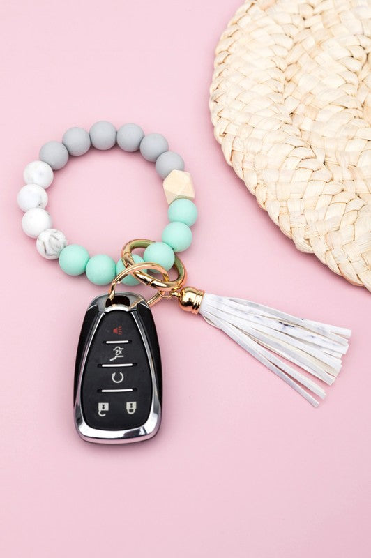 Silicone Color Block Key Ring Bracelet | Shop Webbi