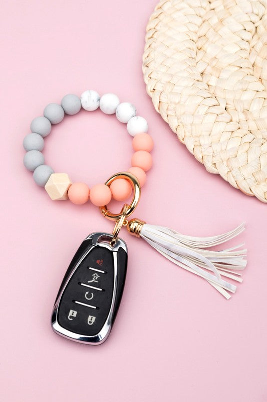 Silicone Color Block Key Ring Bracelet | Shop Webbi
