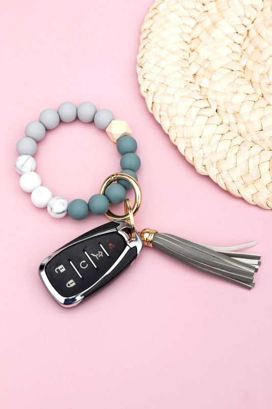 Silicone Color Block Key Ring Bracelet | Shop Webbi