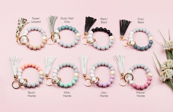 Silicone Color Block Key Ring Bracelet | Shop Webbi