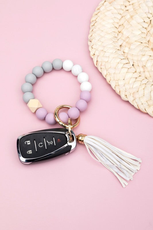 Silicone Color Block Key Ring Bracelet | Shop Webbi