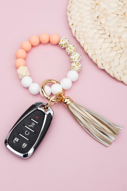 Silicone Gold Leo Key Ring Bracelet | Shop Webbi