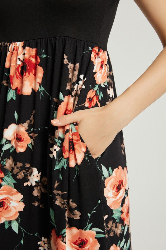 Womens Summer Casual Floral Maxi Dress With Pocket | Shop Webbi