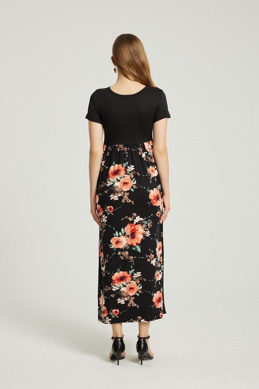 Womens Summer Casual Floral Maxi Dress With Pocket | Shop Webbi