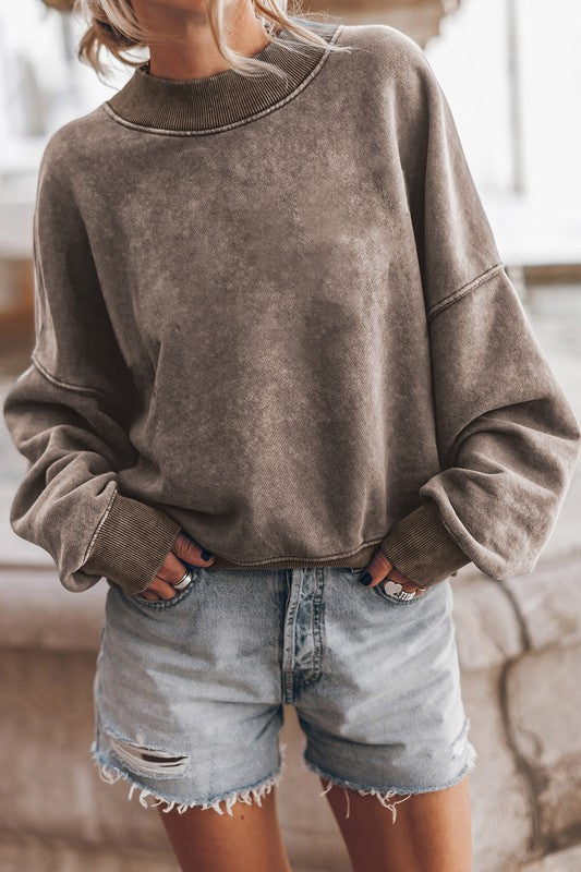Mineral Washed Acid dye Sweatshirt Pullover | Shop Webbi