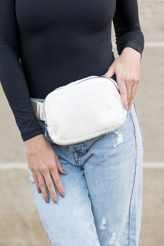 Lola Boucle Sherpa Sling/Belt Bag | Shop Webbi
