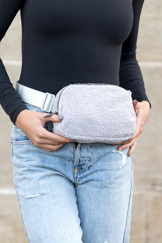 Lola Boucle Sherpa Sling/Belt Bag | Shop Webbi