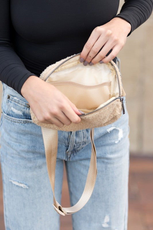 Lola Boucle Sherpa Sling/Belt Bag | Shop Webbi