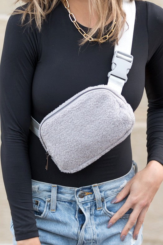 Lola Boucle Sherpa Sling/Belt Bag | Shop Webbi
