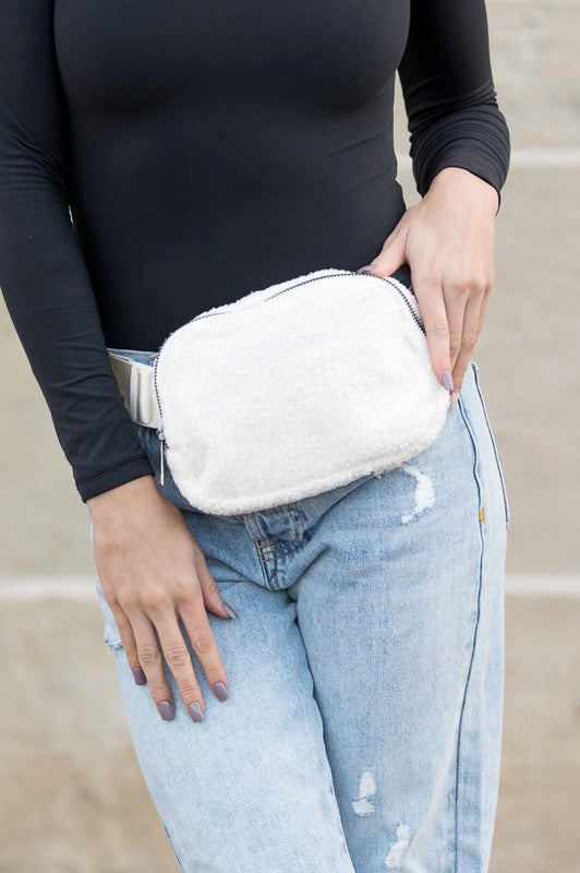 Lola Boucle Sherpa Sling/Belt Bag | Shop Webbi