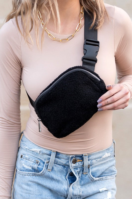 Lola Boucle Sherpa Sling/Belt Bag | Shop Webbi