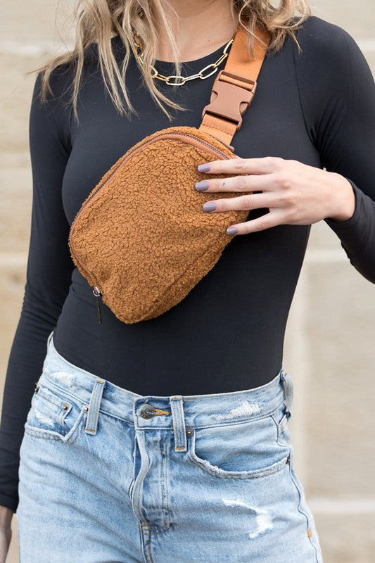 Lola Boucle Sherpa Sling/Belt Bag | Shop Webbi