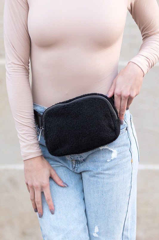 Lola Boucle Sherpa Sling/Belt Bag | Shop Webbi