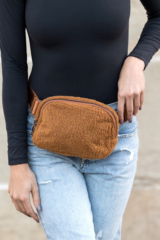 Lola Boucle Sherpa Sling/Belt Bag | Shop Webbi
