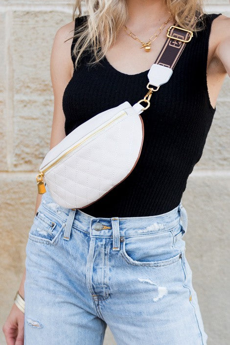 Myra Quilted Leather Crescent Sling Bag | Shop Webbi