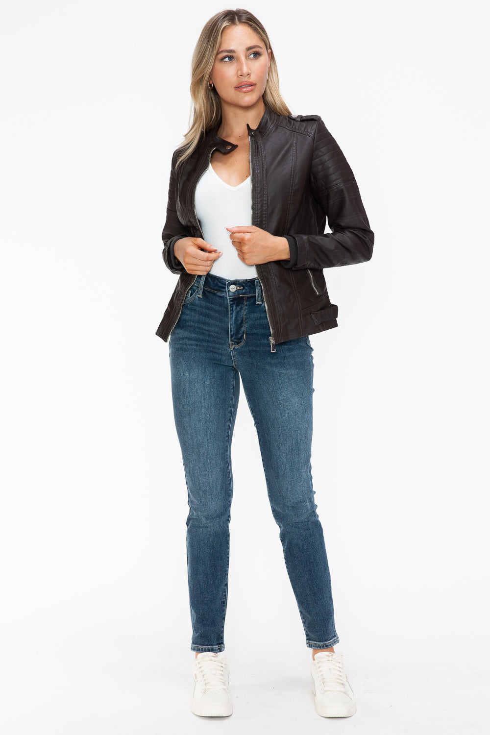 Biker Jacket with Side Zip Pockets