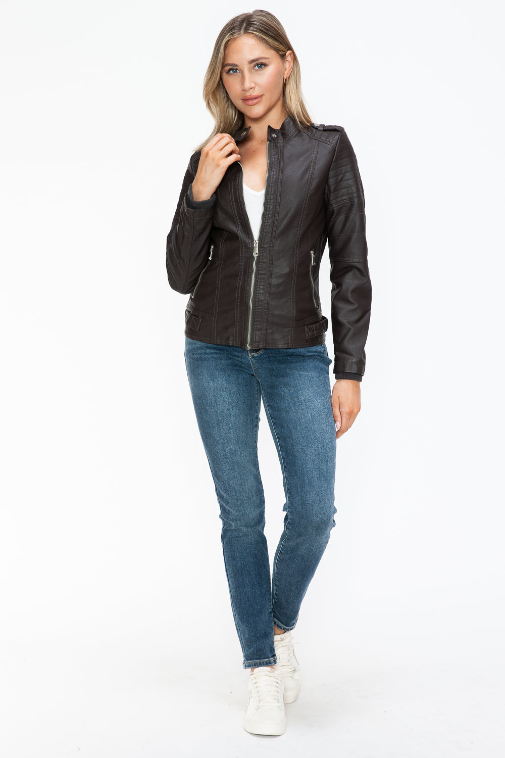 Biker Jacket with Side Zip Pockets