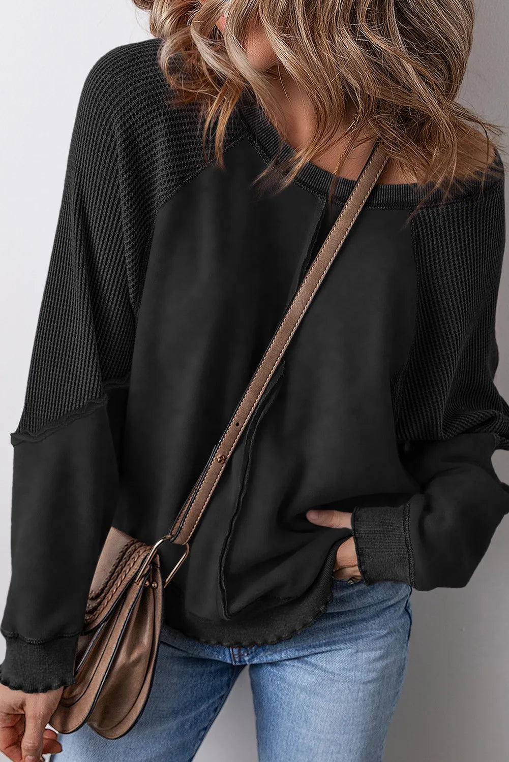 The Raven Waffle Seam Sweatshirt (Expanded Colors)