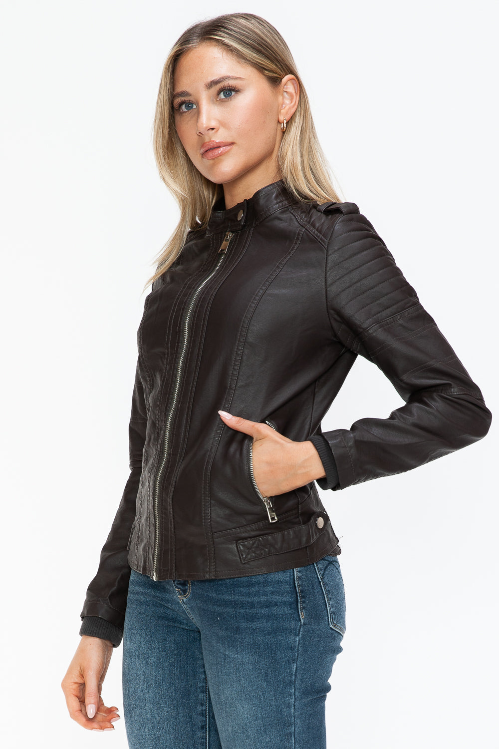 Biker Jacket with Side Zip Pockets