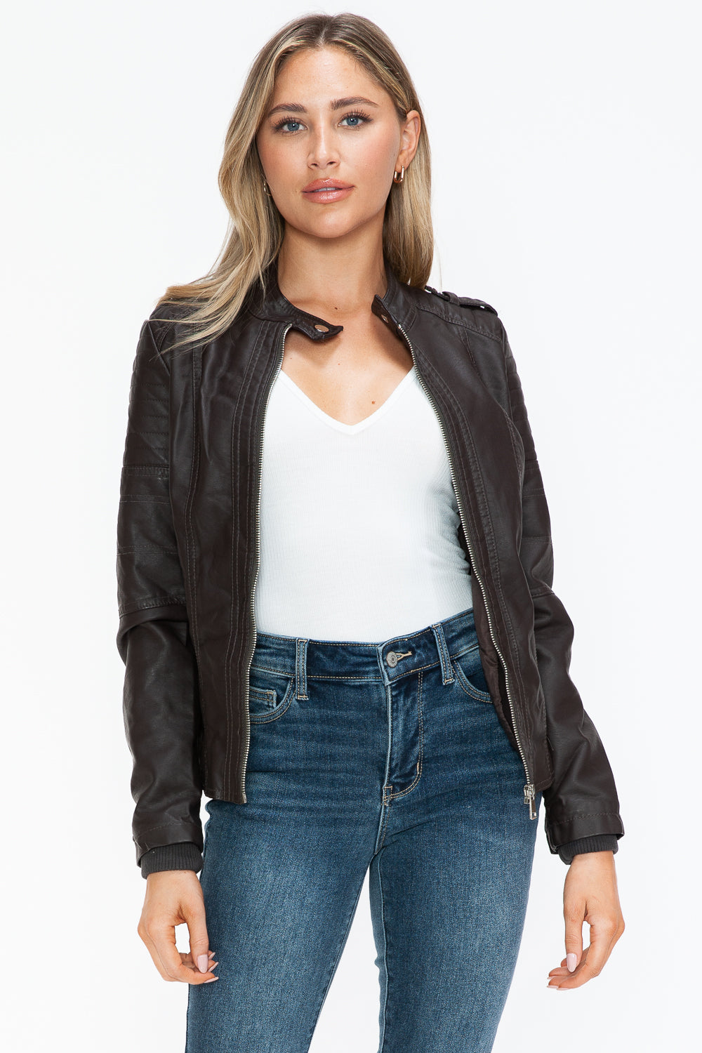 Biker Jacket with Side Zip Pockets