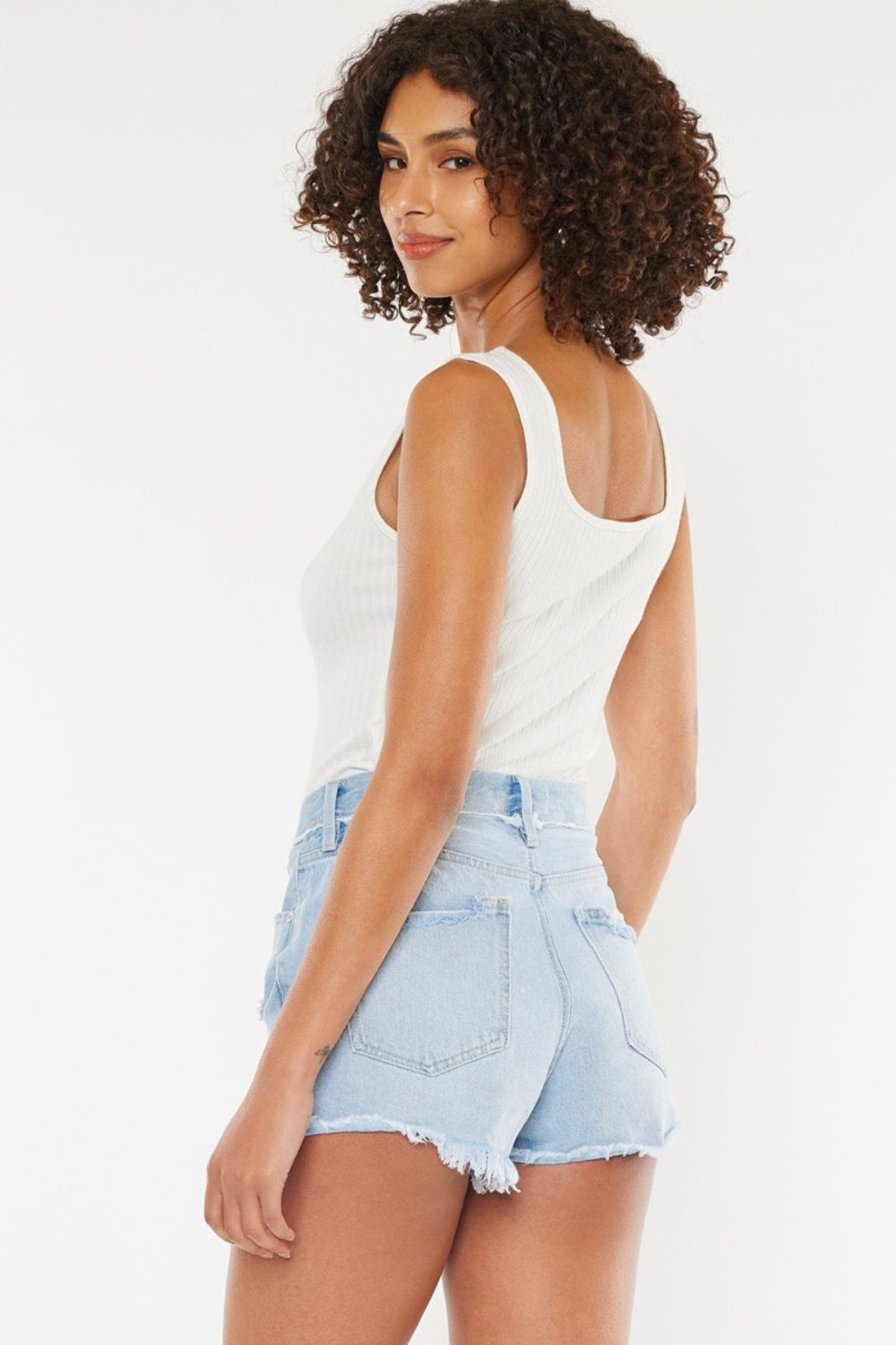 Distressed Button Fly Denim Shorts | Shop Webbi