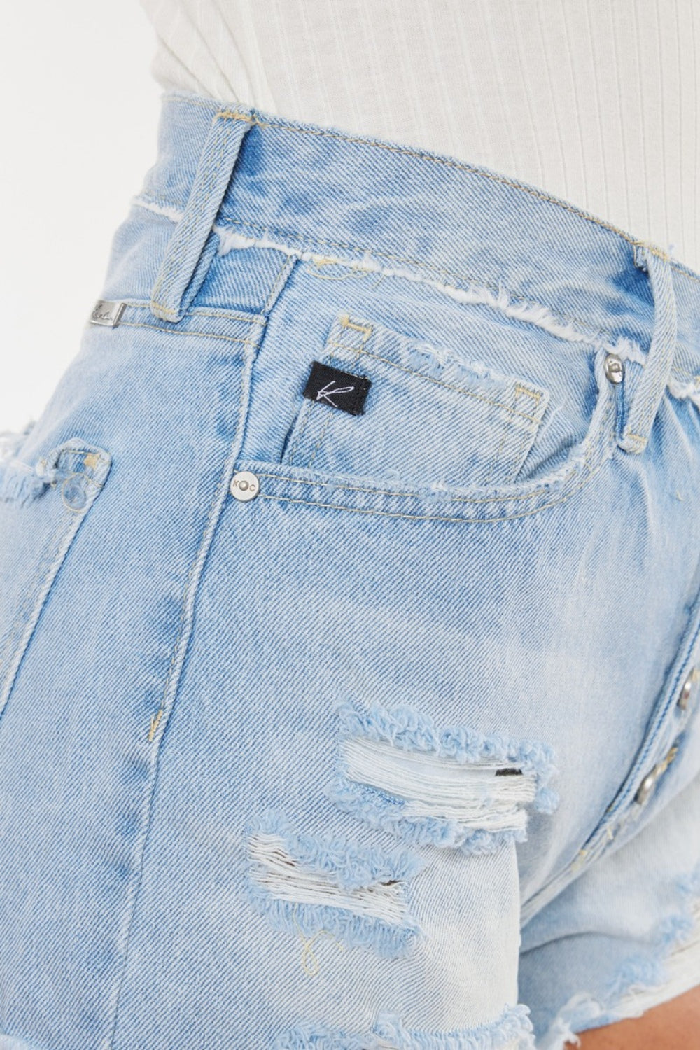 Distressed Button Fly Denim Shorts | Shop Webbi