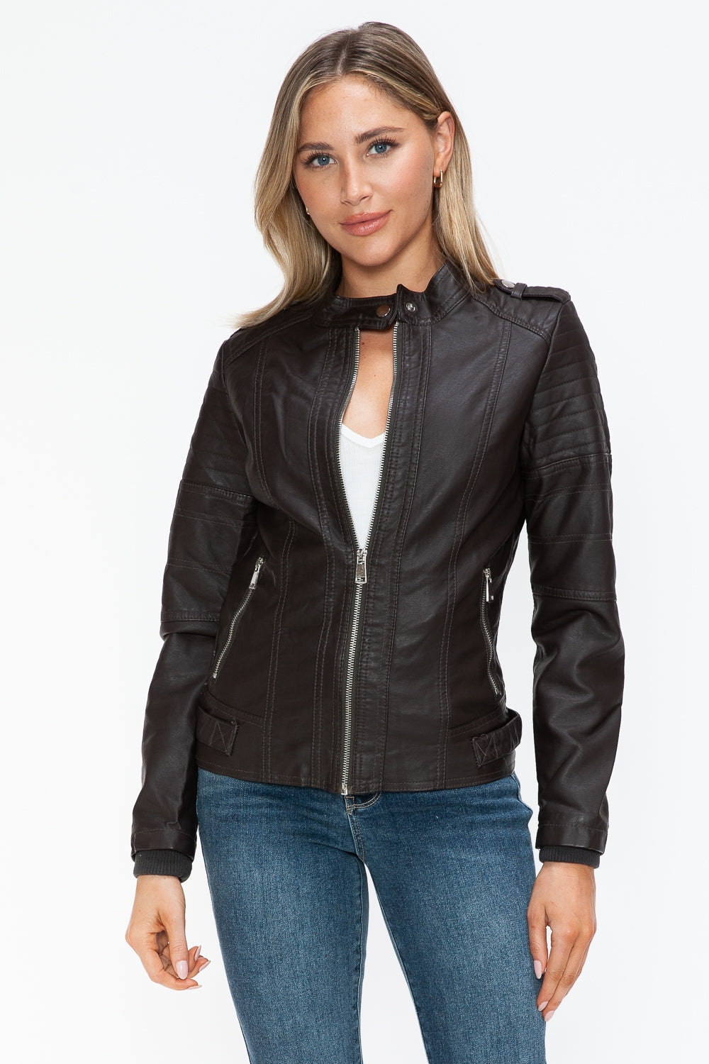 Biker Jacket with Side Zip Pockets