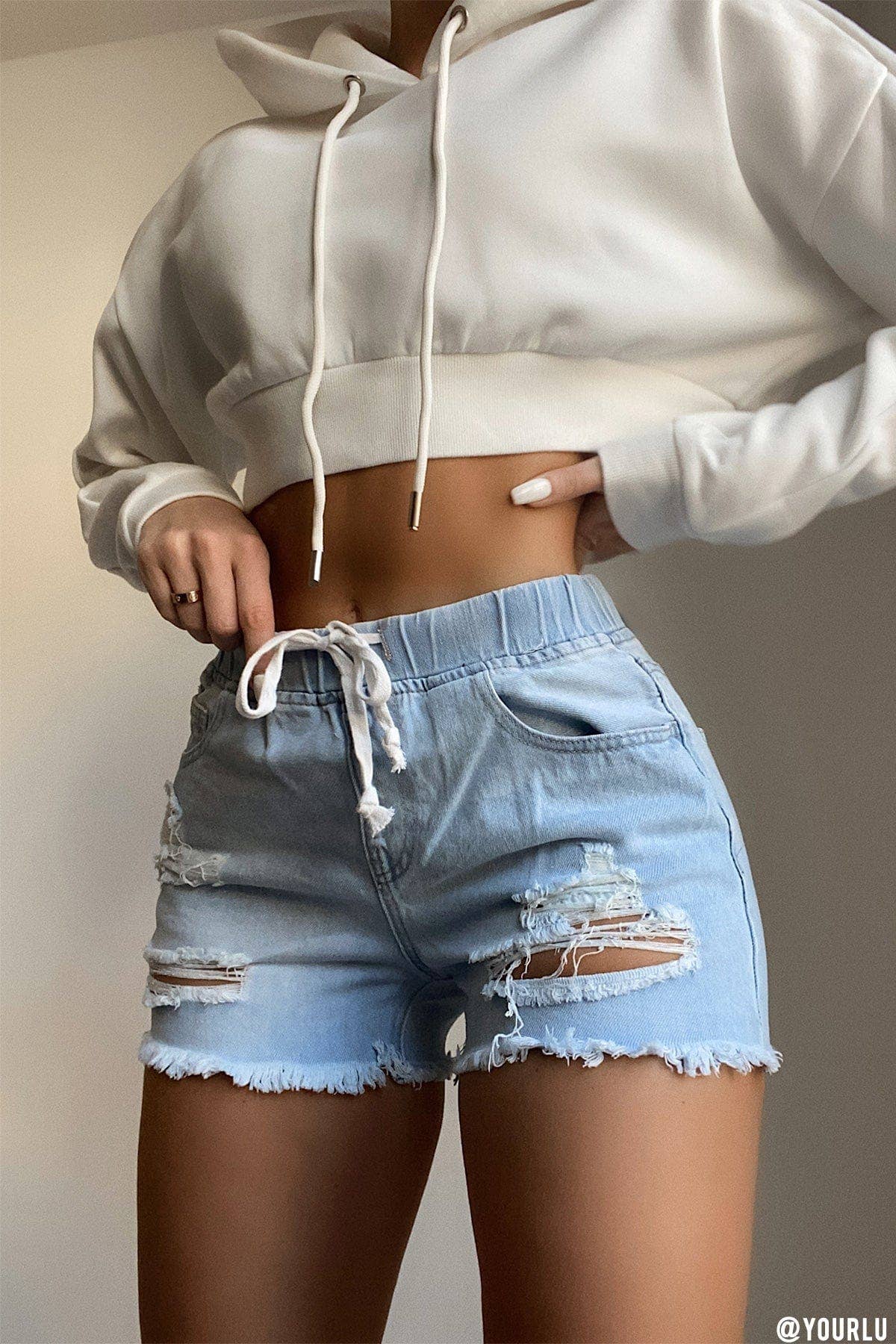 Junior Hybrid Dream High-Rise Jean Jogger Shorts | Shop Webbi