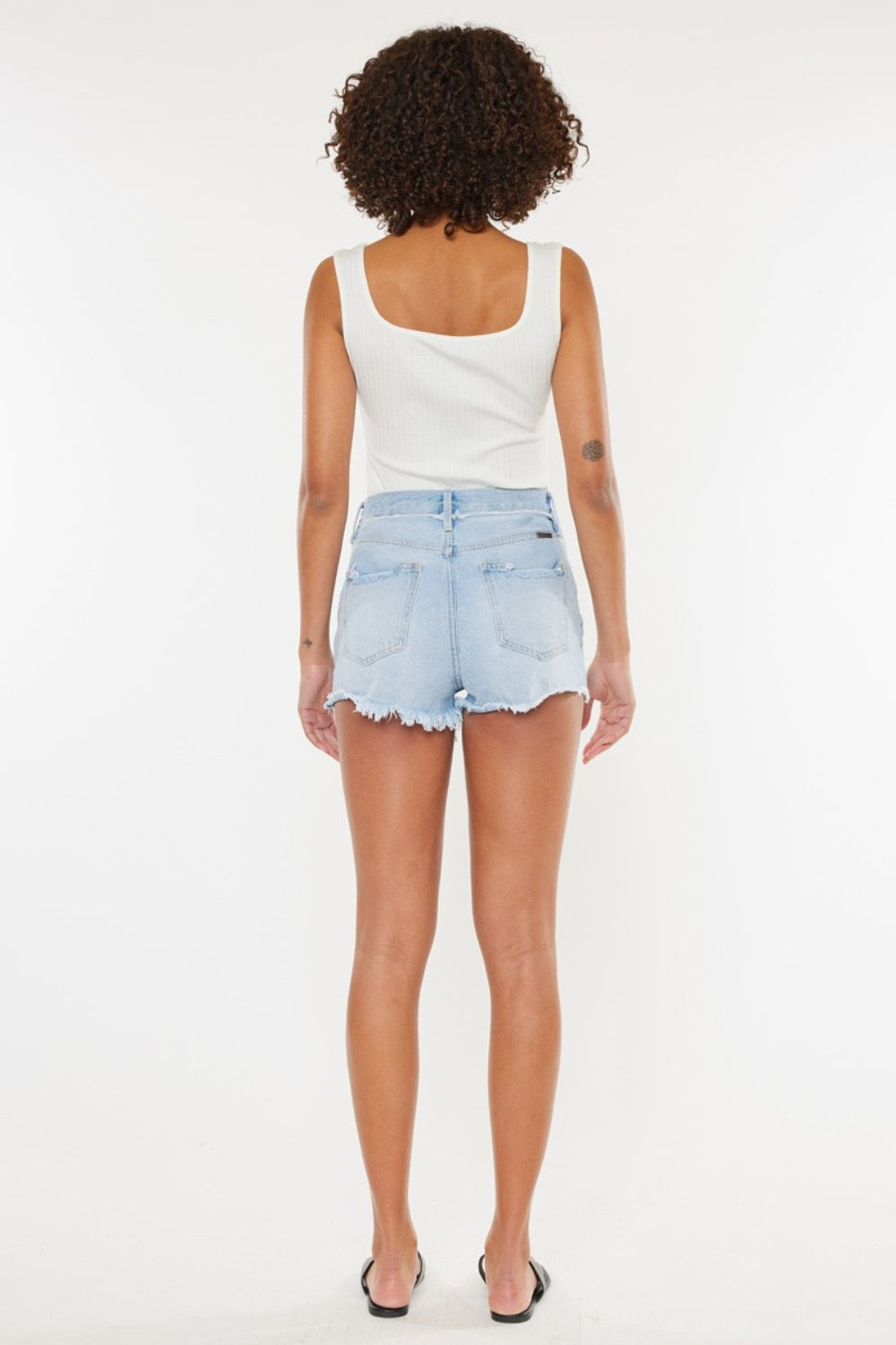 Distressed Button Fly Denim Shorts | Shop Webbi
