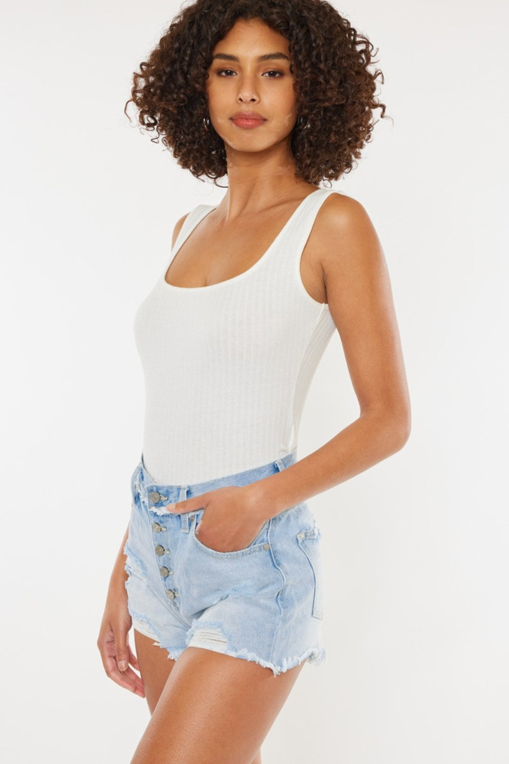 Distressed Button Fly Denim Shorts | Shop Webbi