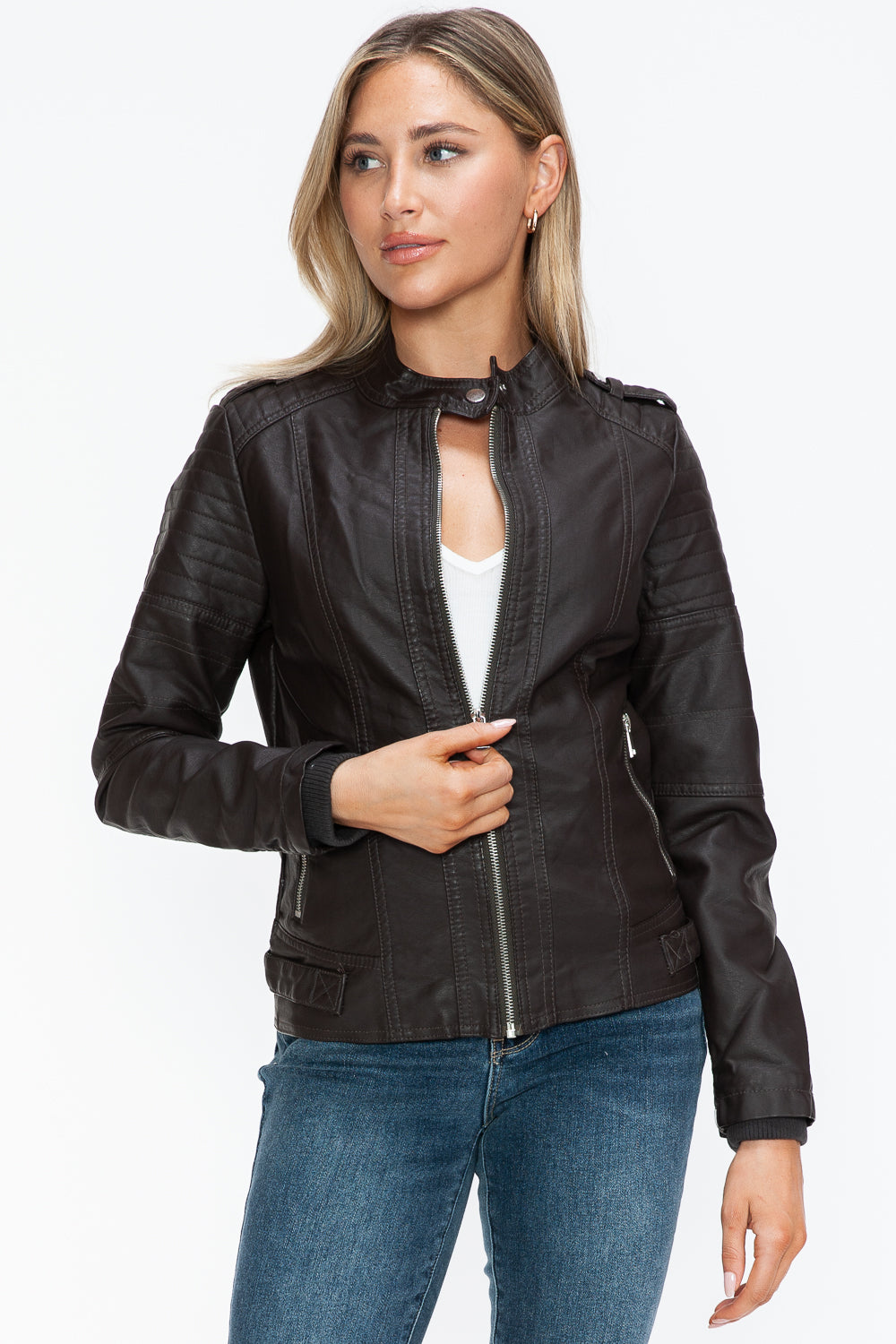 Biker Jacket with Side Zip Pockets