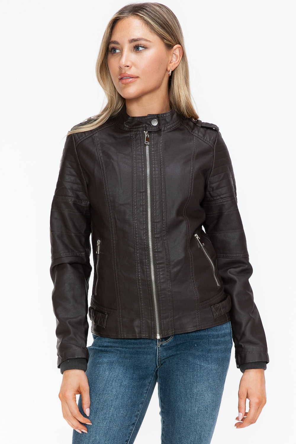 Biker Jacket with Side Zip Pockets