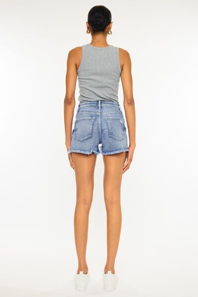 Mariah Kancan Distressed Raw Hem Denim Shorts | Shop Webbi