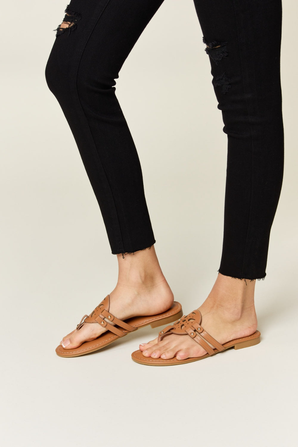 Forever Link Cutout PU Leather Open Toe Sandals | Shop Webbi