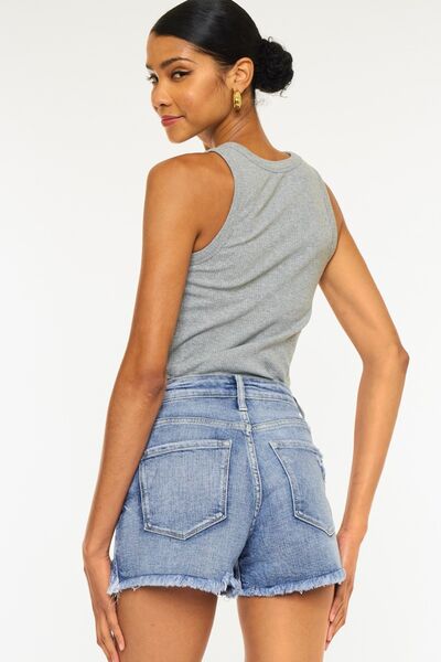 Mariah Kancan Distressed Raw Hem Denim Shorts | Shop Webbi