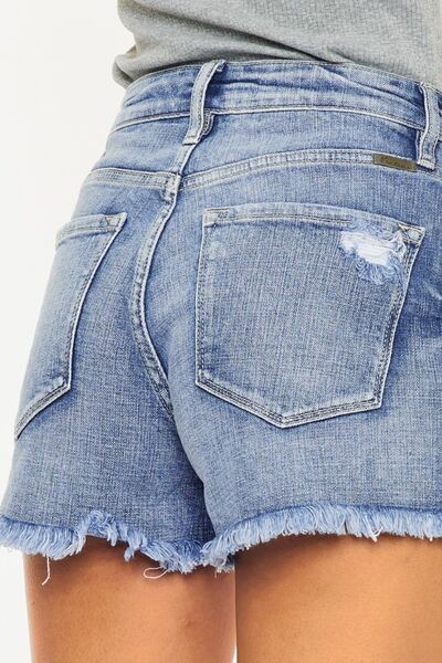 Mariah Kancan Distressed Raw Hem Denim Shorts | Shop Webbi
