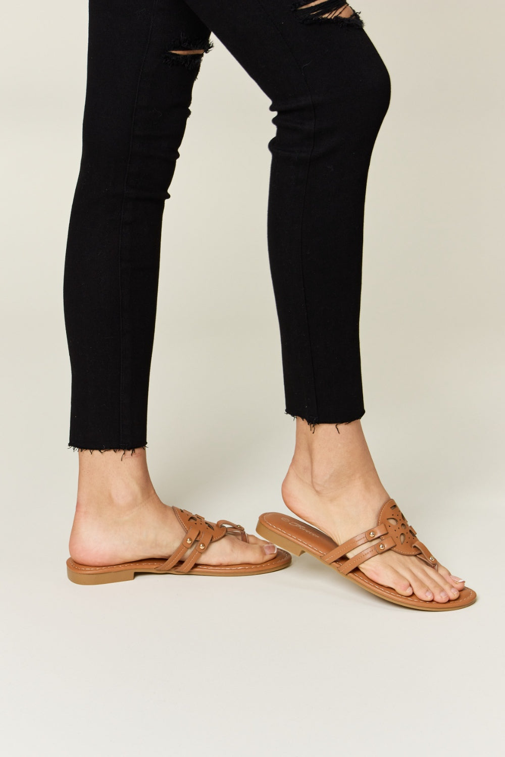Forever Link Cutout PU Leather Open Toe Sandals | Shop Webbi\