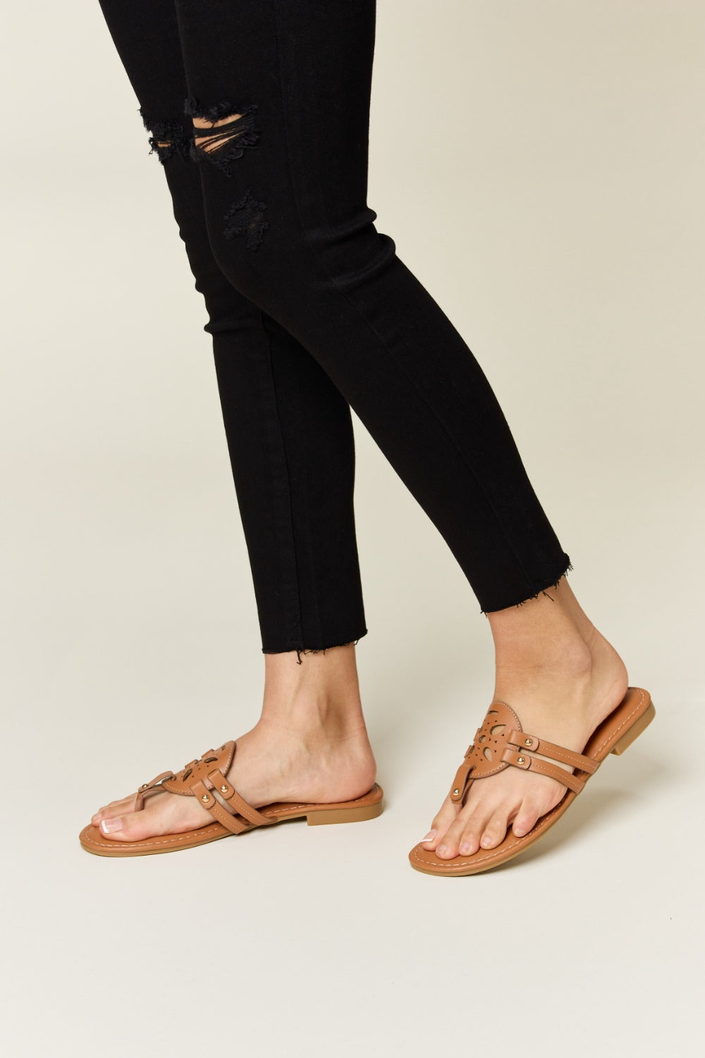 Forever Link Cutout PU Leather Open Toe Sandals | Shop Webbi