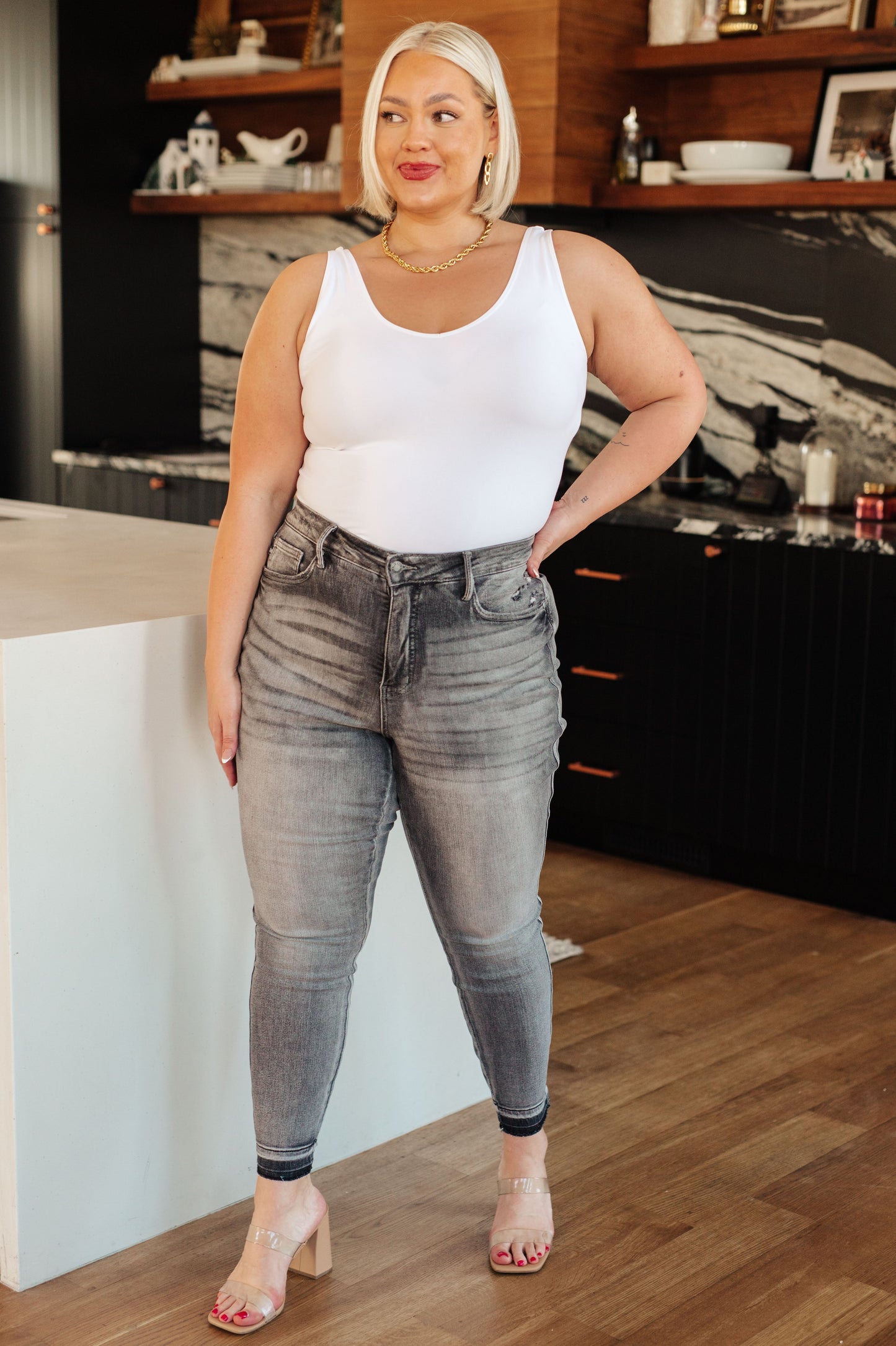 Judy Blue Hadley High Rise Control Top Release Hem Skinny Jeans | Shop Webbi