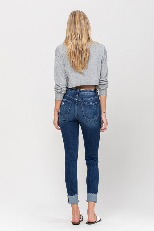 Hailey High Rise Distressed Clean Cut Crop Skinny | Shop Webbi